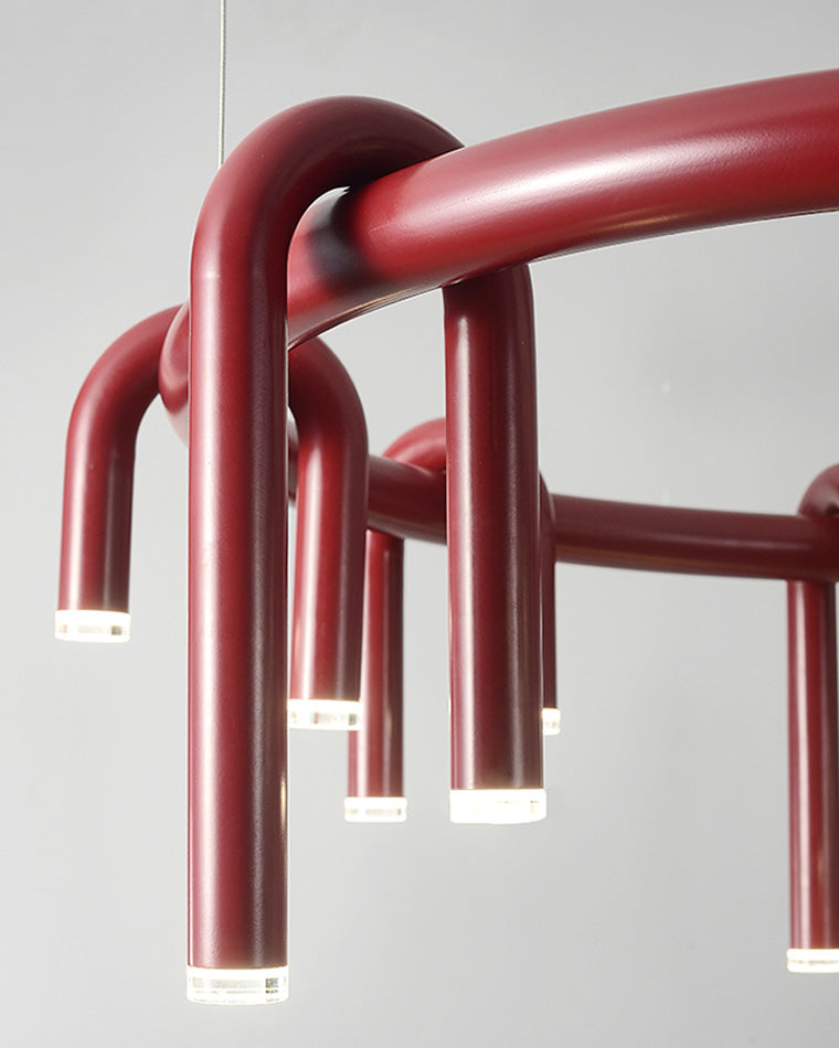 Lustre rond rouge WOMO U-tubes-WM2157