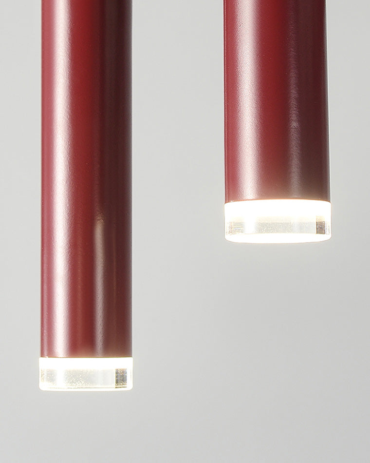 Lustre rond rouge WOMO U-tubes-WM2157
