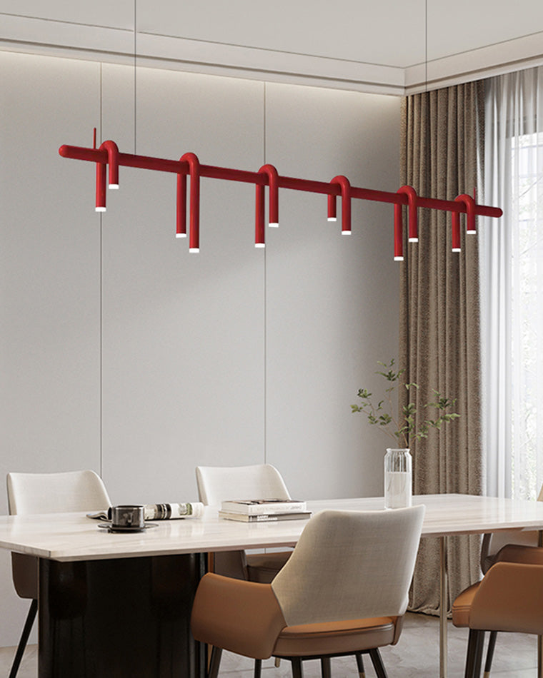 Lustre rond rouge WOMO U-tubes-WM2157