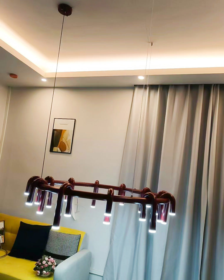 Lustre rond rouge WOMO U-tubes-WM2157