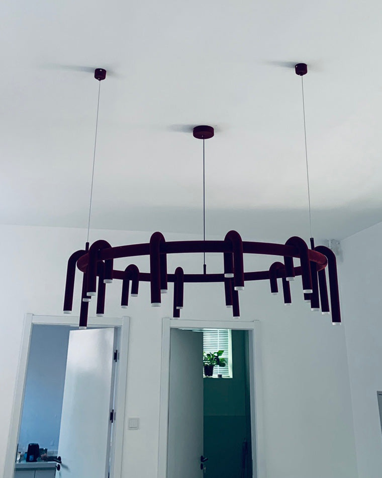 Lustre rond rouge WOMO U-tubes-WM2157