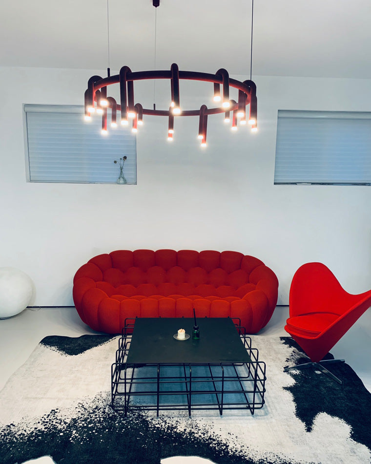 Lustre rond rouge WOMO U-tubes-WM2157