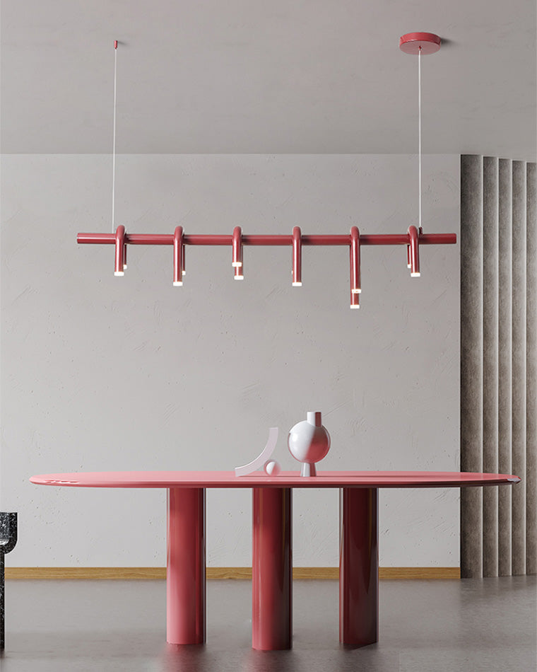 Lustre rond rouge WOMO U-tubes-WM2157