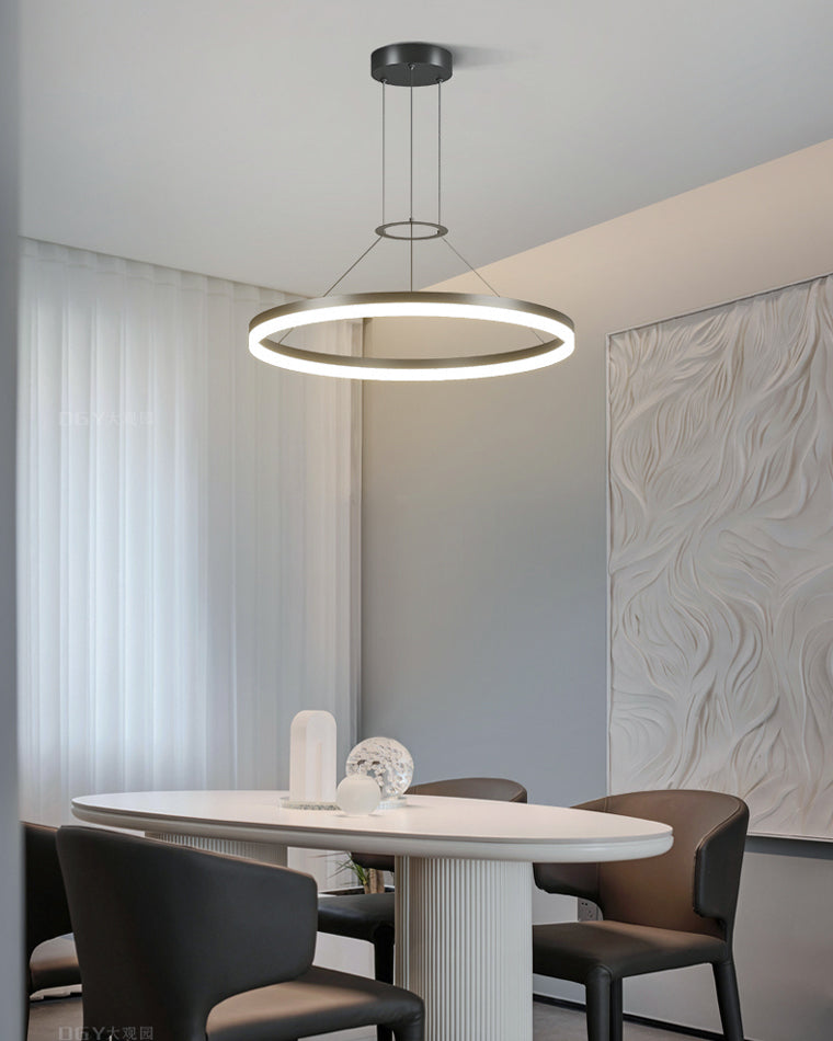 WOMO Lustre Cercle Led Noir/Blanc-WM2170
