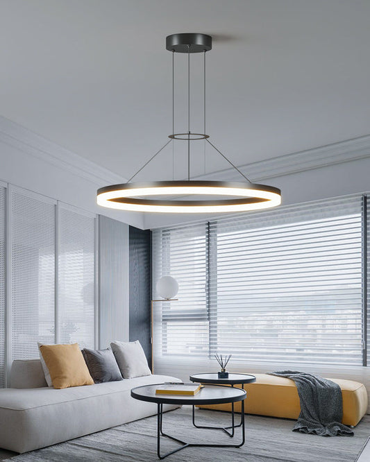 WOMO Lustre Cercle Led Noir/Blanc-WM2170