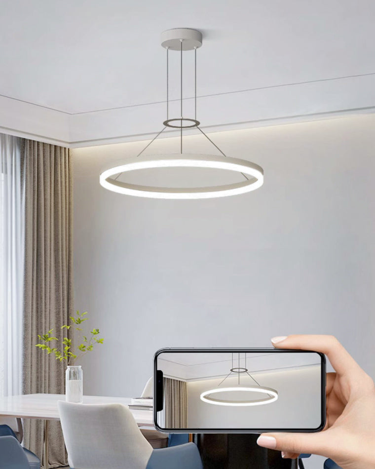 WOMO Lustre Cercle Led Noir/Blanc-WM2170