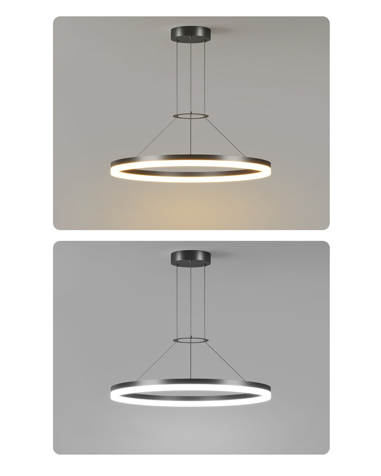 WOMO Lustre Cercle Led Noir/Blanc-WM2170