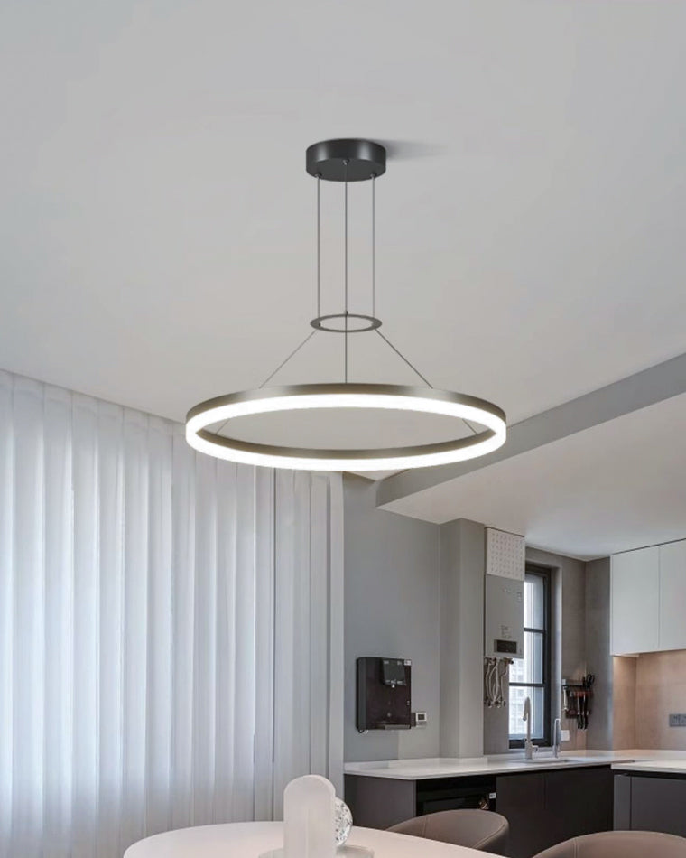 WOMO Lustre Cercle Led Noir/Blanc-WM2170