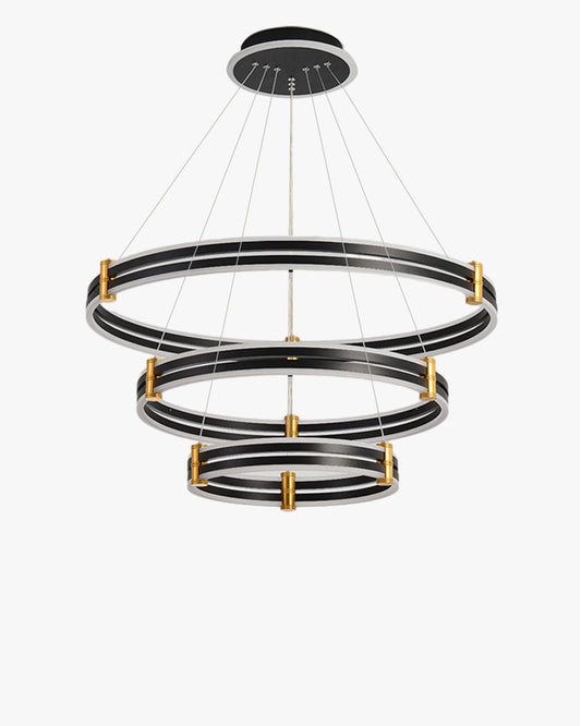 WOMO Lustre Anneaux Led Noir Modern-WM2172