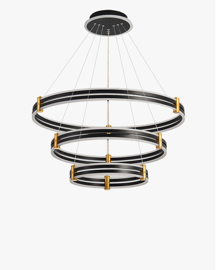 WOMO LED Ring Chandelier Black Modern-WM2172