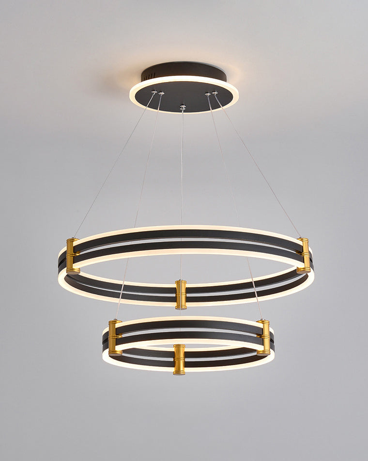 WOMO LED Ring Chandelier Black Modern-WM2172