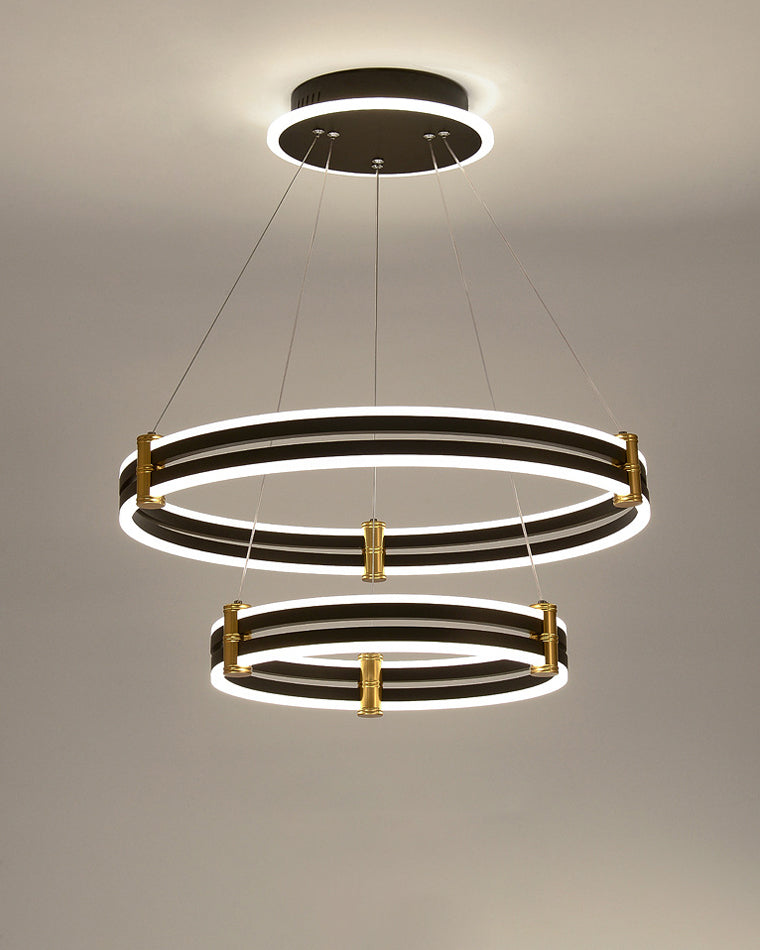 WOMO LED Ring Chandelier Black Modern-WM2172