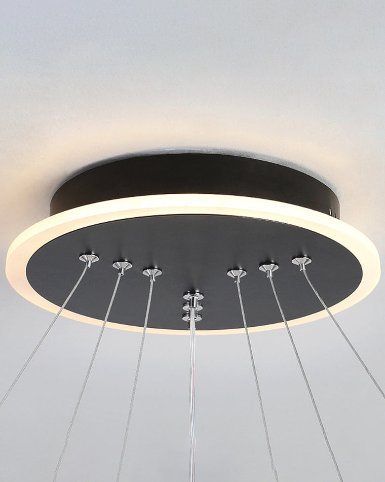 WOMO LED Ring Chandelier Black Modern-WM2172