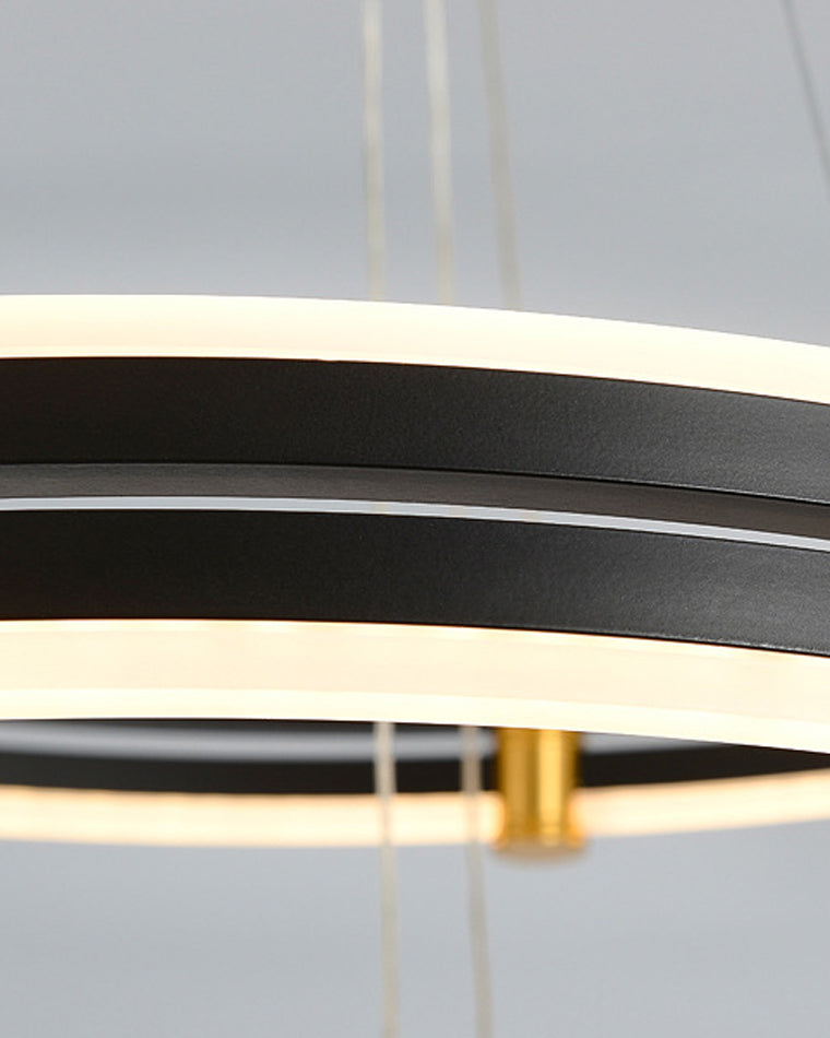 WOMO LED Ring Chandelier Black Modern-WM2172