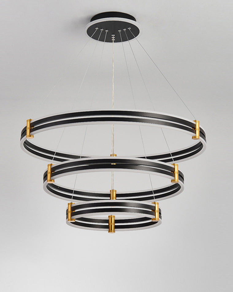 WOMO LED Ring Chandelier Black Modern-WM2172