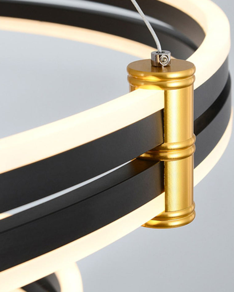 WOMO LED Ring Chandelier Black Modern-WM2172