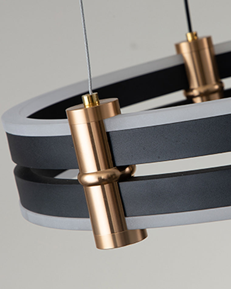 WOMO LED Ring Chandelier Black Modern-WM2172