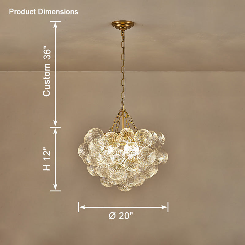 WOMO Lustre Grappe Bulles de Verre Transparent-WM2180