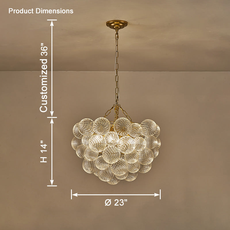 WOMO Lustre Grappe Bulles de Verre Transparent-WM2180