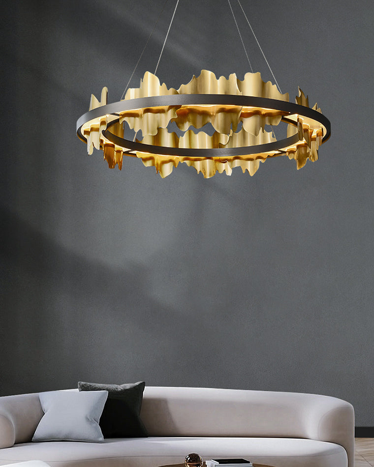 WOMO Lustre Rond Led Doré/Noir-WM2183
