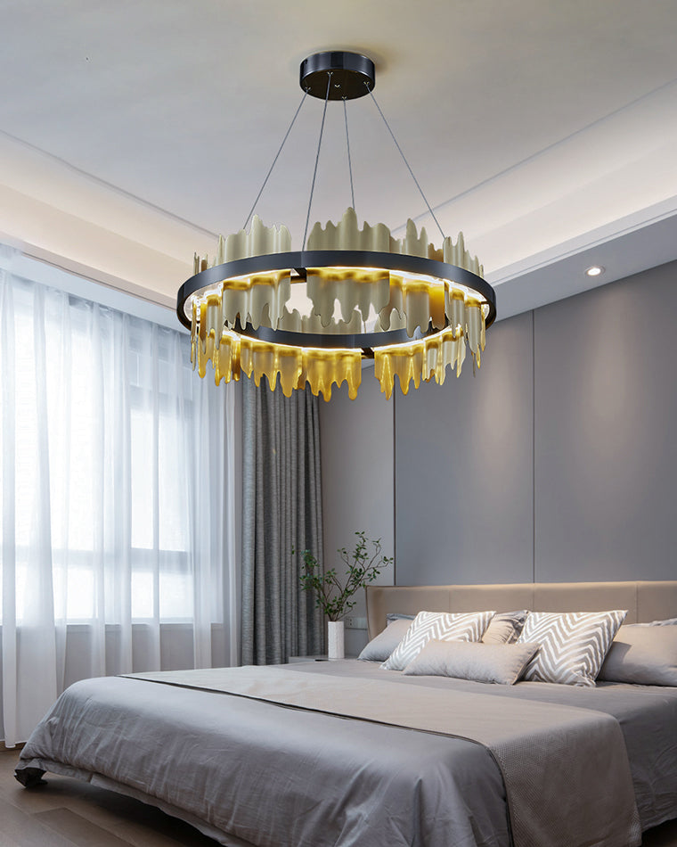 WOMO Lustre Rond Led Doré/Noir-WM2183