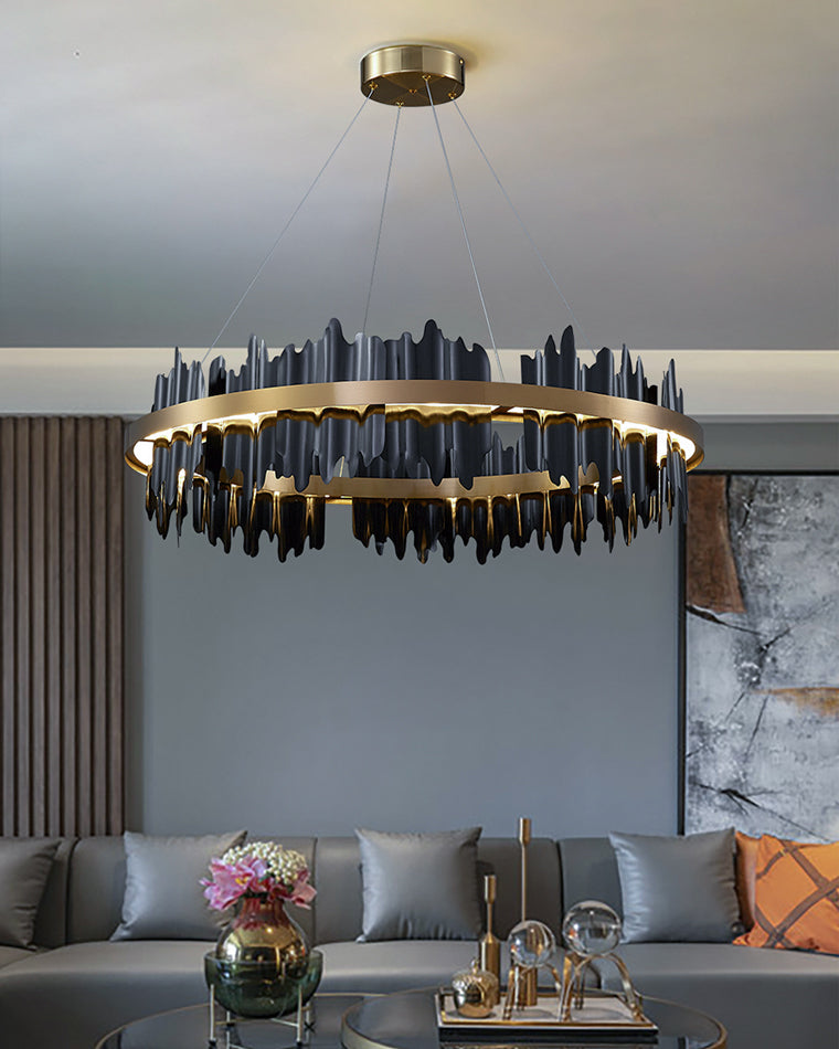 WOMO Lustre Rond Led Doré/Noir-WM2183
