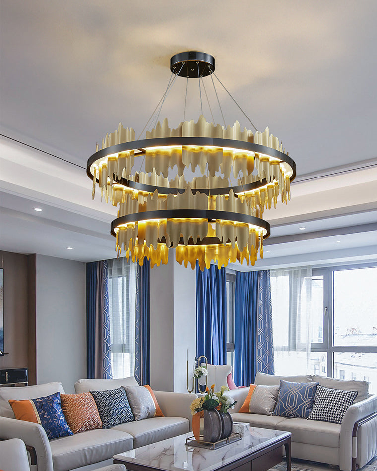 WOMO Lustre Rond Led Doré/Noir-WM2183