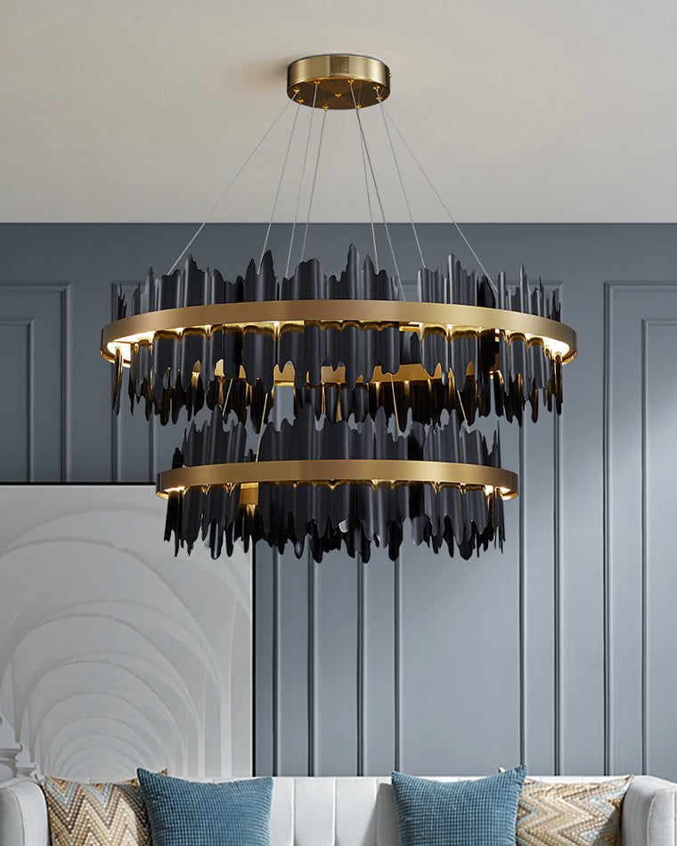 WOMO Lustre Rond Led Doré/Noir-WM2183