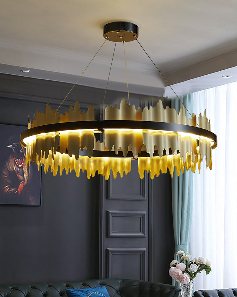 WOMO Lustre Rond Led Doré/Noir-WM2183