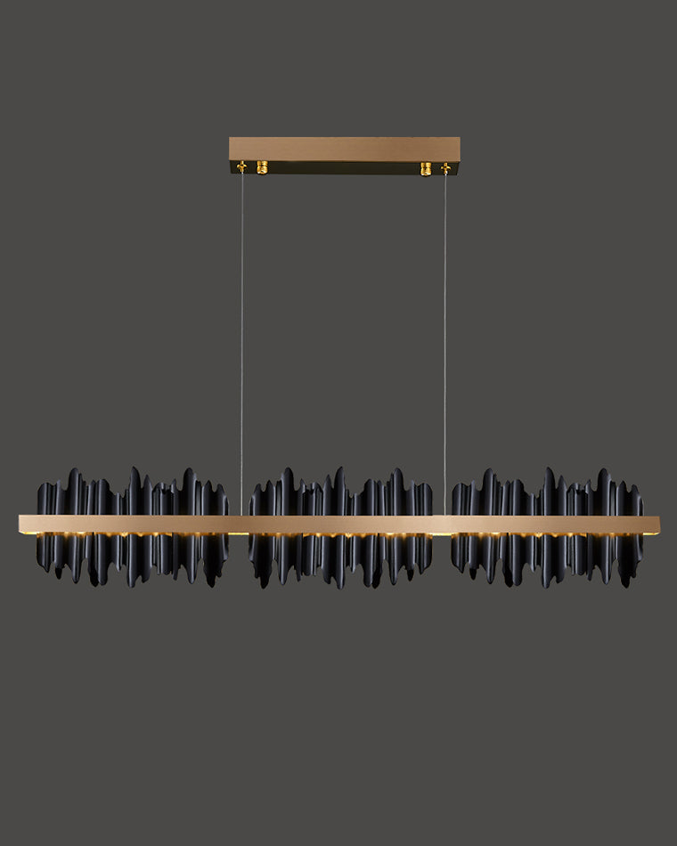 WOMO Gold/Black Iron Linear Chandelier-WM2184