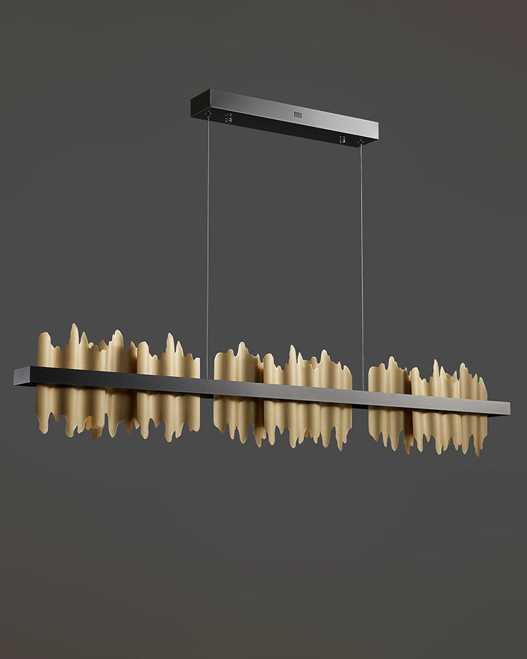 WOMO Gold/Black Iron Linear Chandelier-WM2184