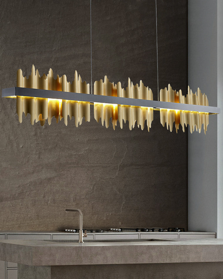 WOMO Gold/Black Iron Linear Chandelier-WM2184