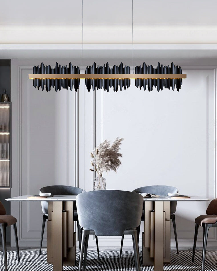 WOMO Gold/Black Iron Linear Chandelier-WM2184