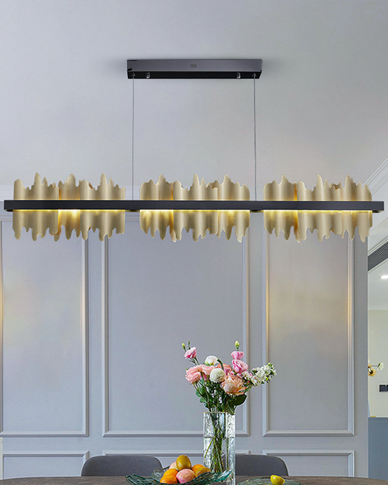 WOMO Gold/Black Iron Linear Chandelier-WM2184