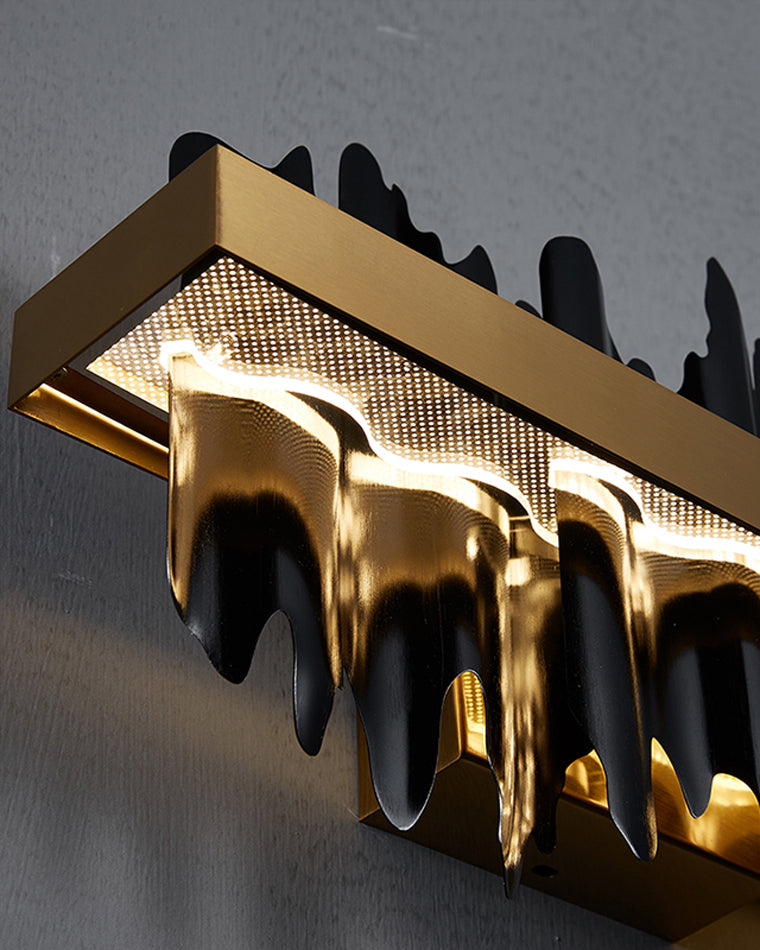 WOMO Gold/Black Iron Linear Chandelier-WM2184