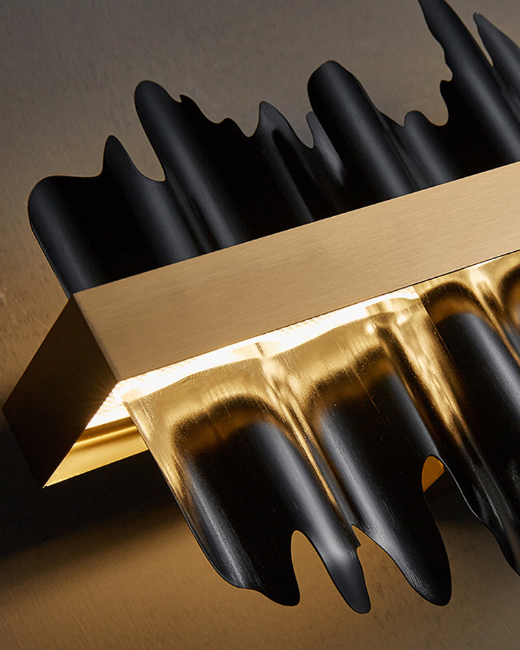 WOMO Gold/Black Iron Linear Chandelier-WM2184