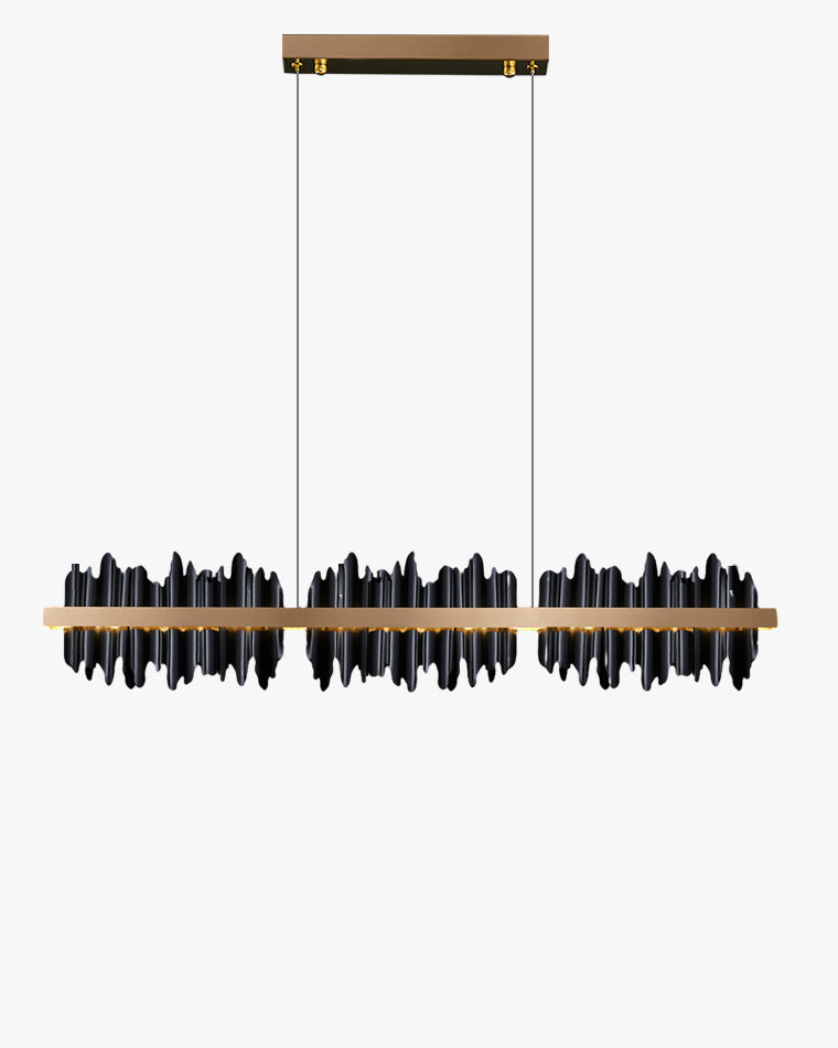 WOMO Gold/Black Iron Linear Chandelier-WM2184