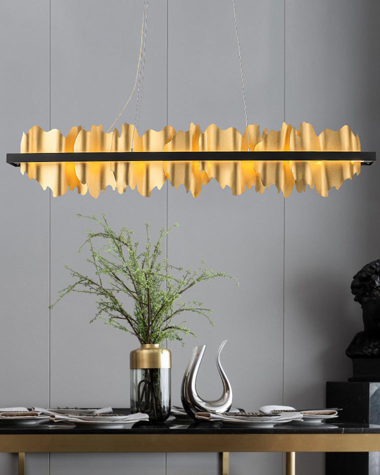 WOMO Gold/Black Iron Linear Chandelier-WM2184