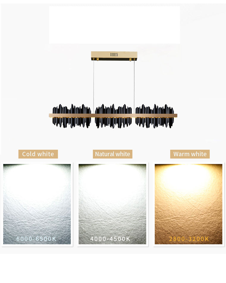 WOMO Gold/Black Iron Linear Chandelier-WM2184