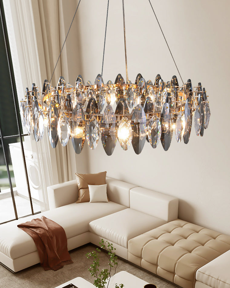 WOMO Lustre Luxe Rond Cristal Fumé-WM2187