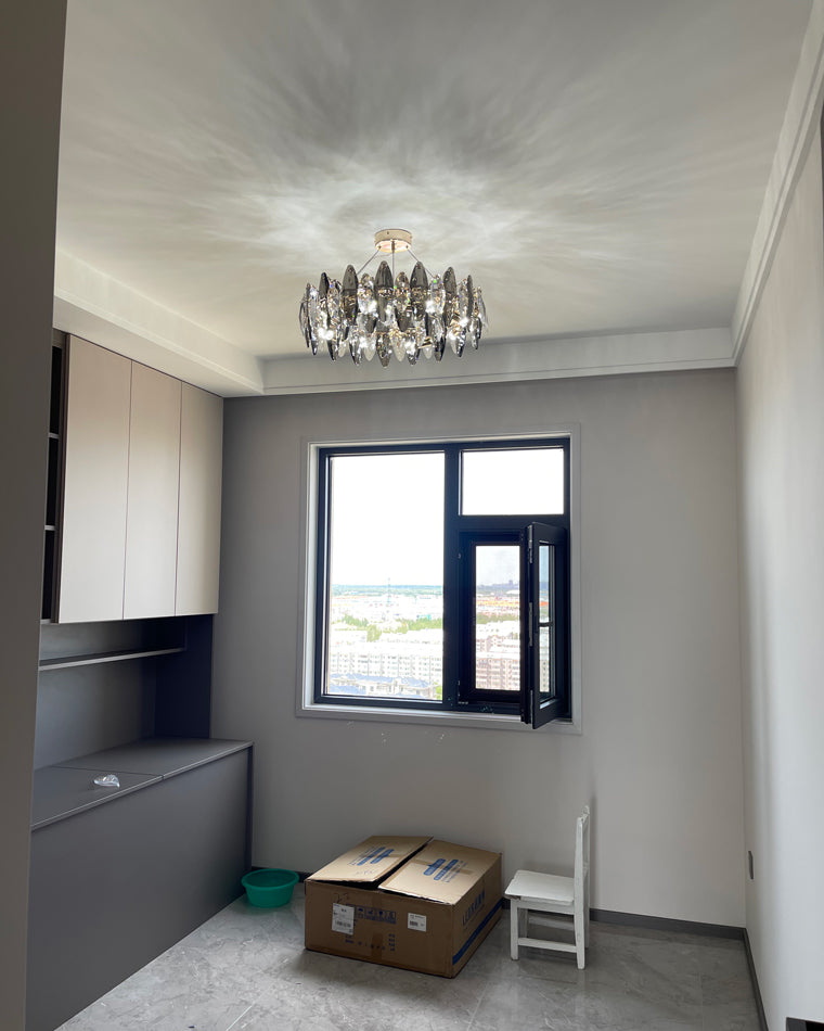 WOMO Lustre Luxe Rond Cristal Fumé-WM2187