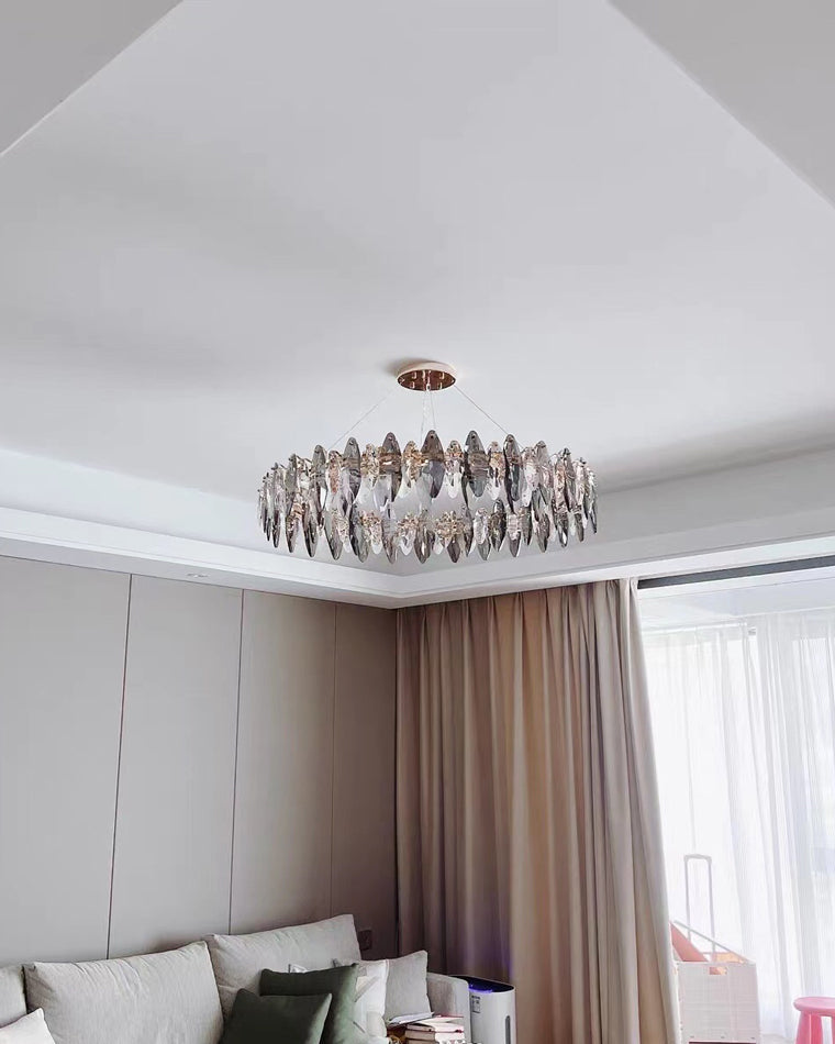 WOMO Lustre Luxe Rond Cristal Fumé-WM2187