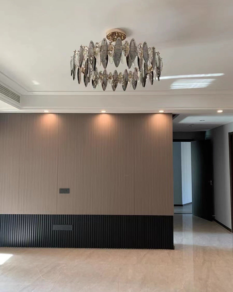 WOMO Lustre Luxe Rond Cristal Fumé-WM2187