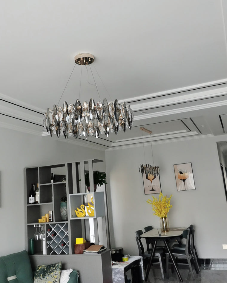 WOMO Lustre Luxe Rond Cristal Fumé-WM2187