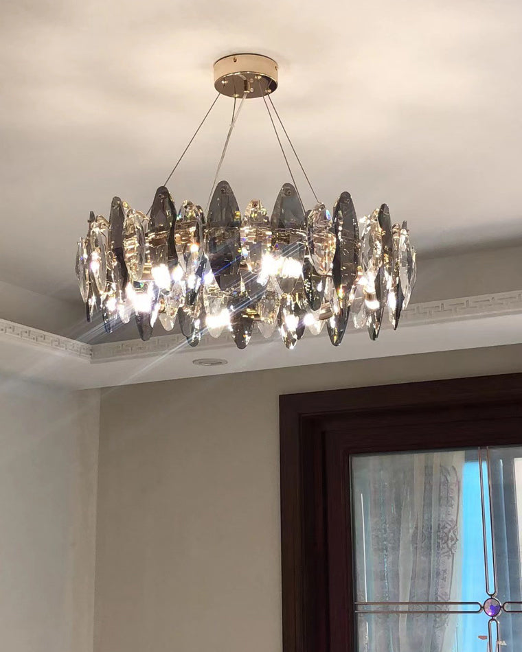 WOMO Lustre Luxe Rond Cristal Fumé-WM2187