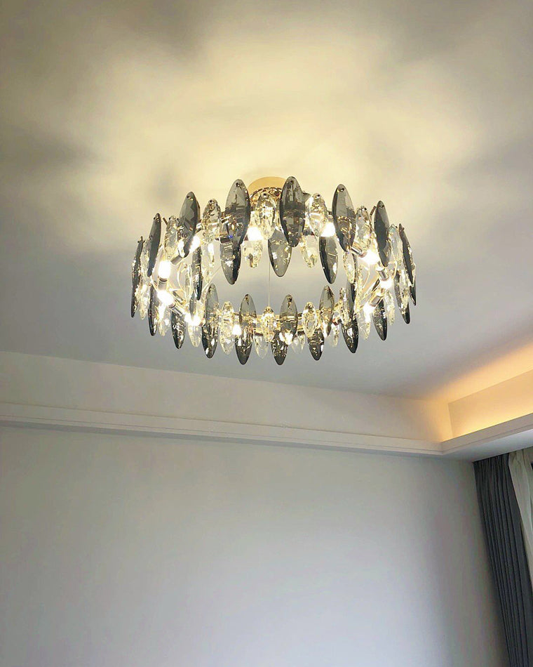 WOMO Lustre Luxe Rond Cristal Fumé-WM2187