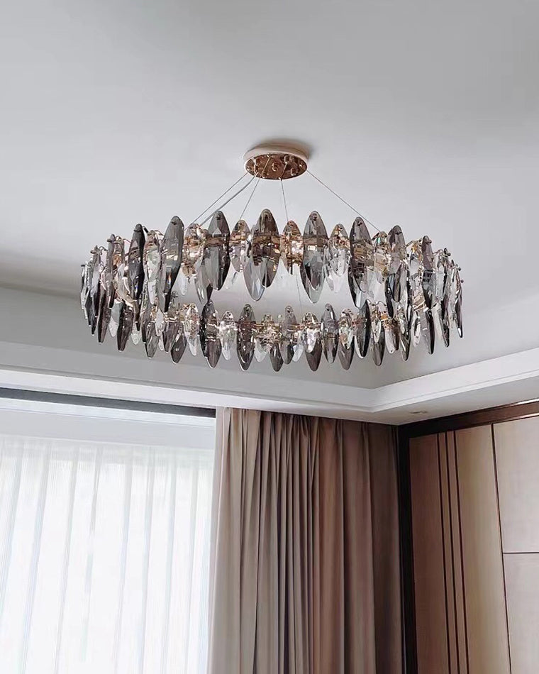WOMO Lustre Luxe Rond Cristal Fumé-WM2187