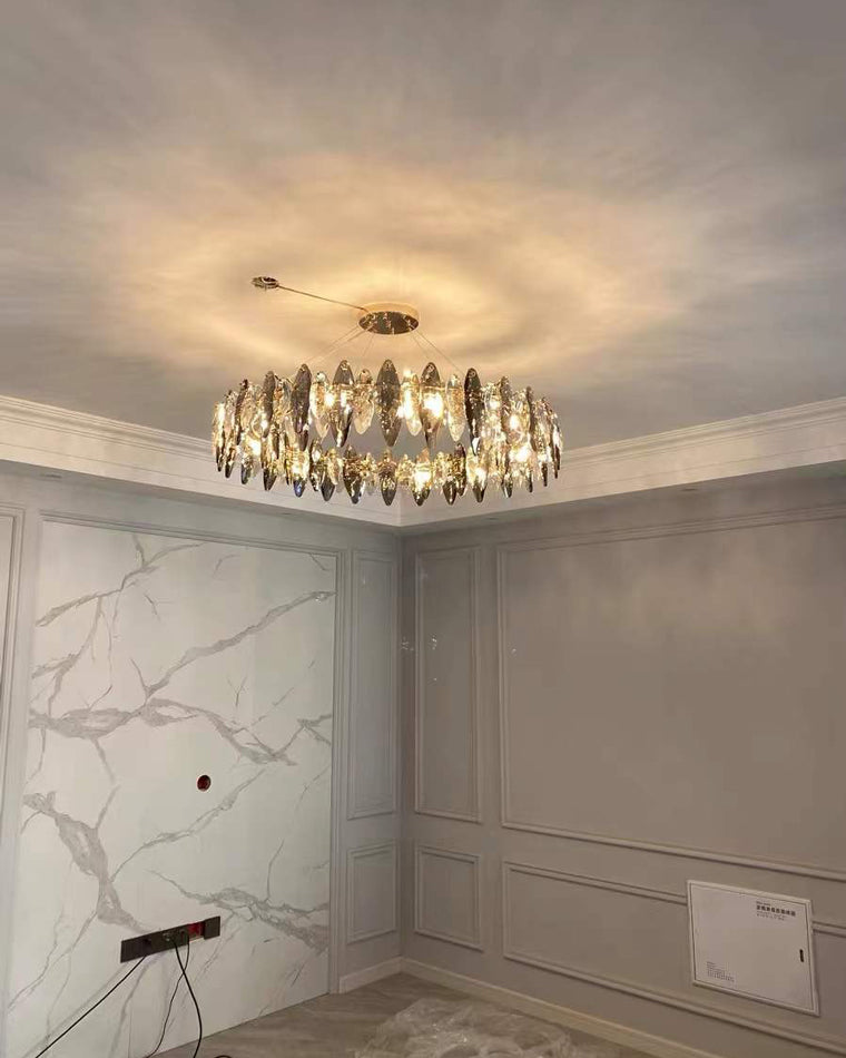 WOMO Lustre Luxe Rond Cristal Fumé-WM2187