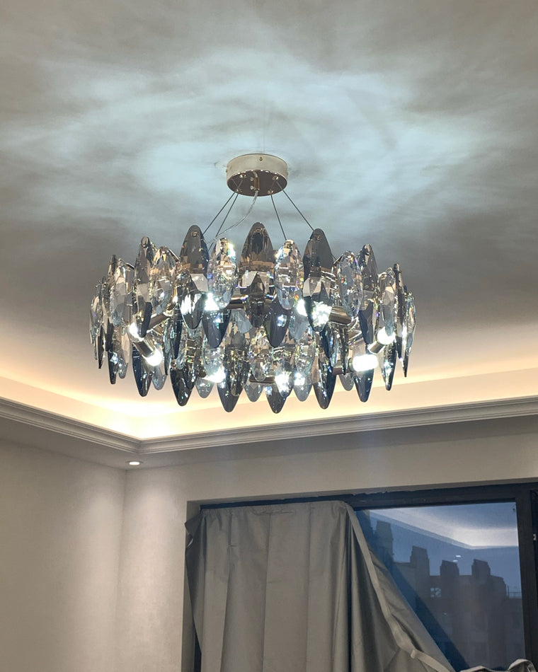 WOMO Lustre Luxe Rond Cristal Fumé-WM2187