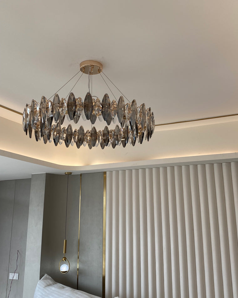 WOMO Lustre Luxe Rond Cristal Fumé-WM2187
